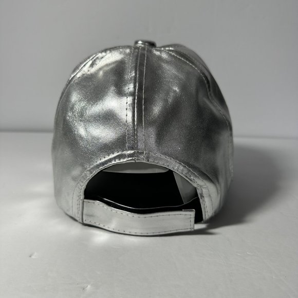 Vera New York Silver Hook & Loops Hat Cap Red & Black Rhinestone Stripes - Picture 3 of 10